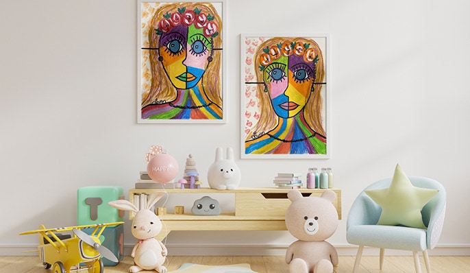 Artwork Twins by Heart Art for purchase online